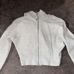 Light grey lululemon scuba full zip (cropped)